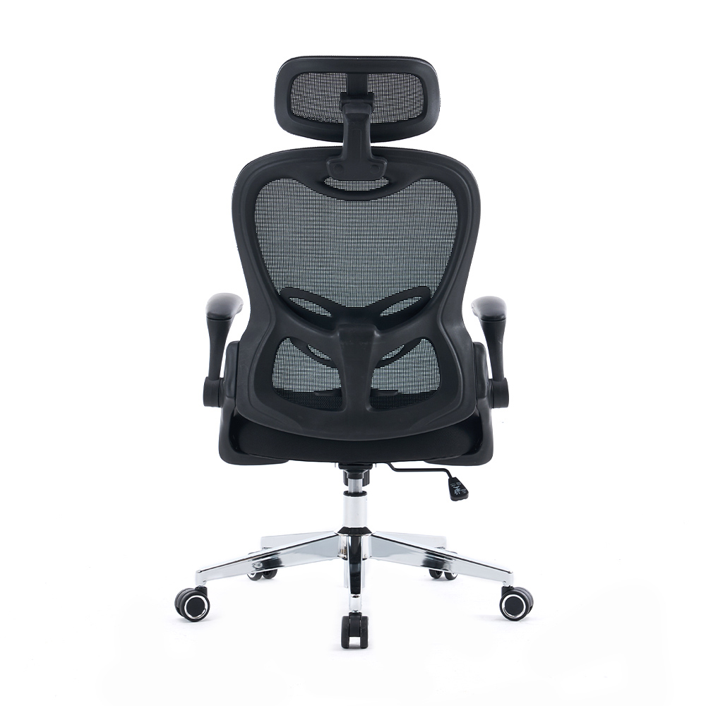 5140 Silla de oficina ergonómica de malla negra/blanca, silla de ordenador con respaldo alto