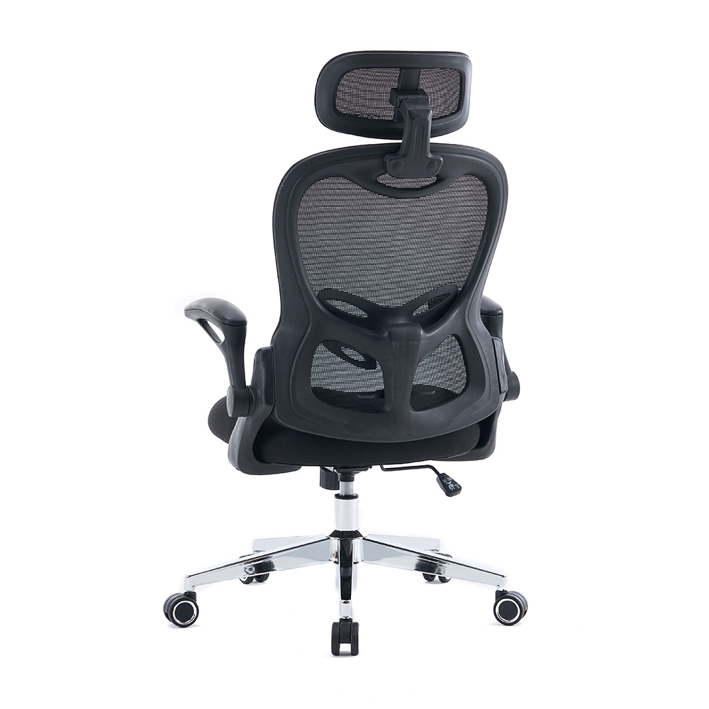 5140 Silla de oficina ergonómica de malla negra/blanca, silla de ordenador con respaldo alto